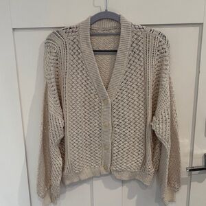 Elegant Beige Knit Cardigan